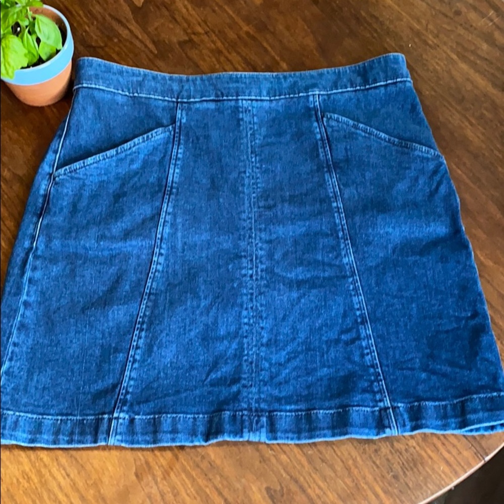 Boden Daisy Denim Skirt 12 LONG